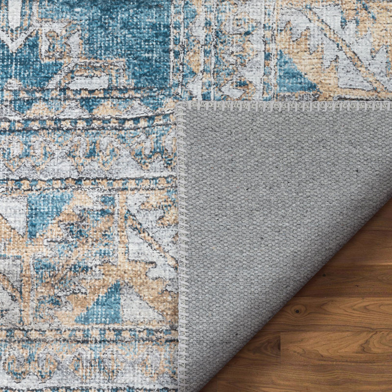 Eustice Washable Oriental Indoor Rug, Rectangle 5'3" x 7'3"