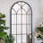 34x65.5" Arched Full-Length Mirror with Black and Gold Windowpane Design