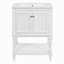 Meuble-lavabo de luxe moderne de 24 po avec lavabo en céramique, meuble de salle de bain avec tablette ouverte et rangement fermé-125847752