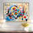 Toile avec cadre flottant or