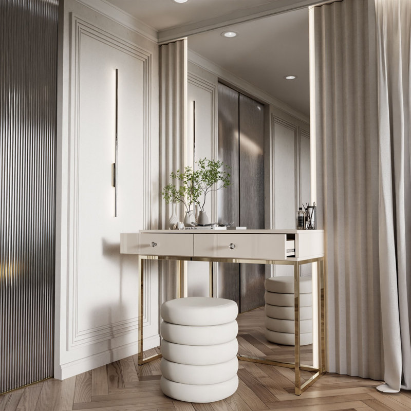 100cm Console Table, Gold Chrome