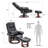 Faux Leather Recliner Chair with Massage and Ottoman, 360 Degree Swivel, Removable Lumbar Pillow-1264629909