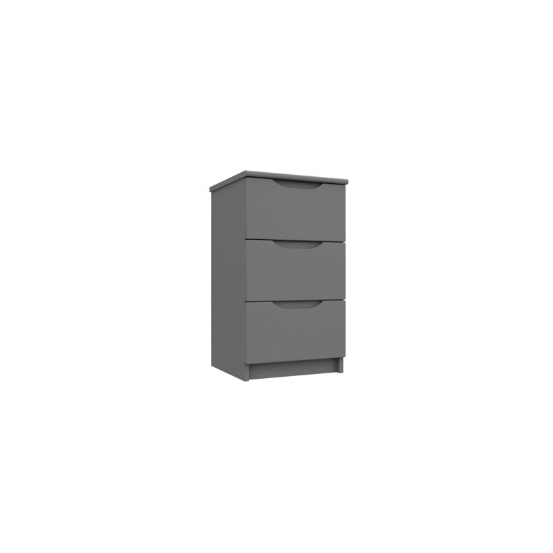 Alianys 38.3cm W Manufactured Wood Bedside Table, Dust Grey Gloss