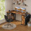 Bureau d'ordinateur en L avec tiroirs et tablettes de rangement Cheshire Outlets-1417777655-1421181445