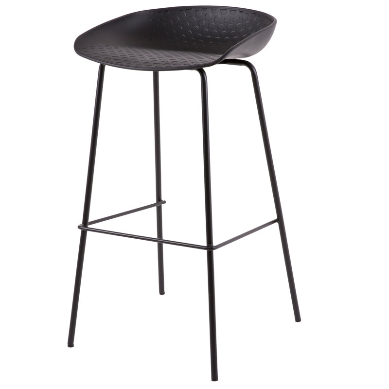Sequim Counter Stool with Metal Frame, Black