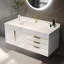 Ensemble de meuble-lavabo en pierre flottant avec lavabo 35,4 po Aro Series-1068524038