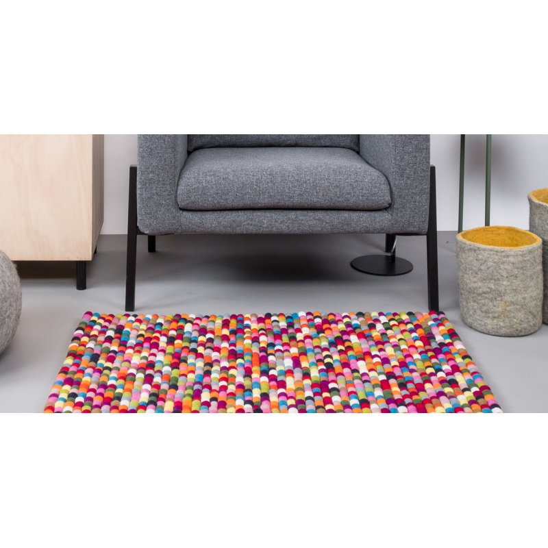 Geometric Wool Hand Woven Area Rug, Rectangle 120 x 170cm 