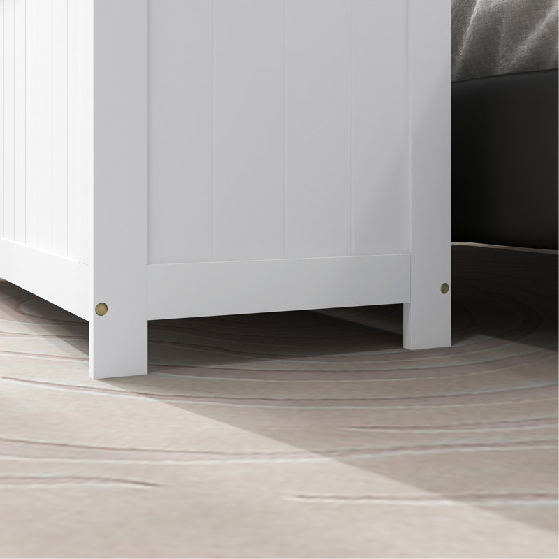 Armoire de rangement en bois Saybree, Blanc