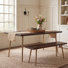 Ensemble de table de salle à manger de luxe à effet grain de bois avec pieds en métal