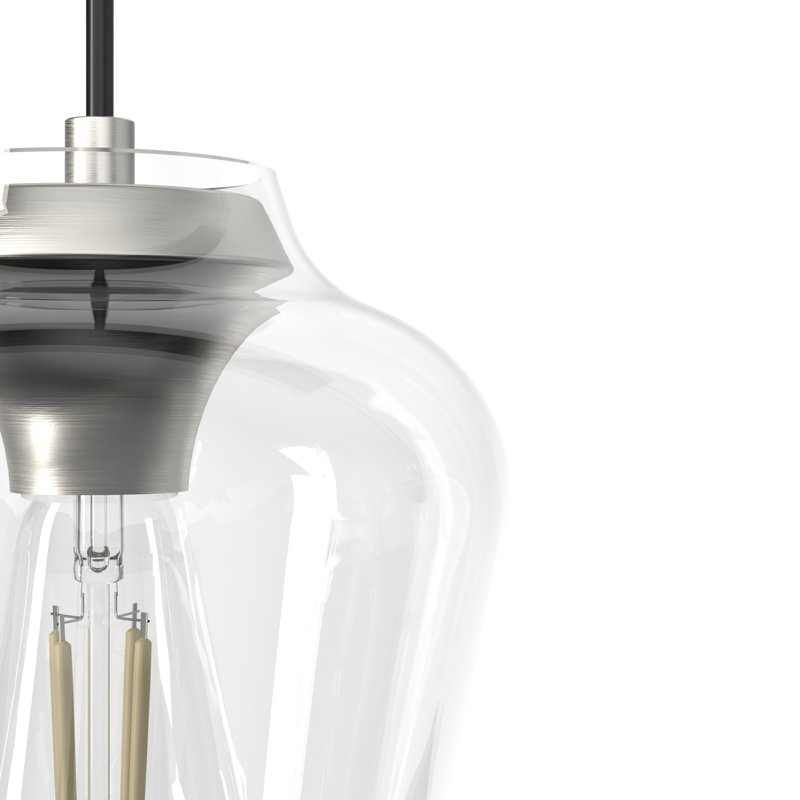 Vidria 3 - Light Cluster Jar Pendant, Clear, Brushed Nickel