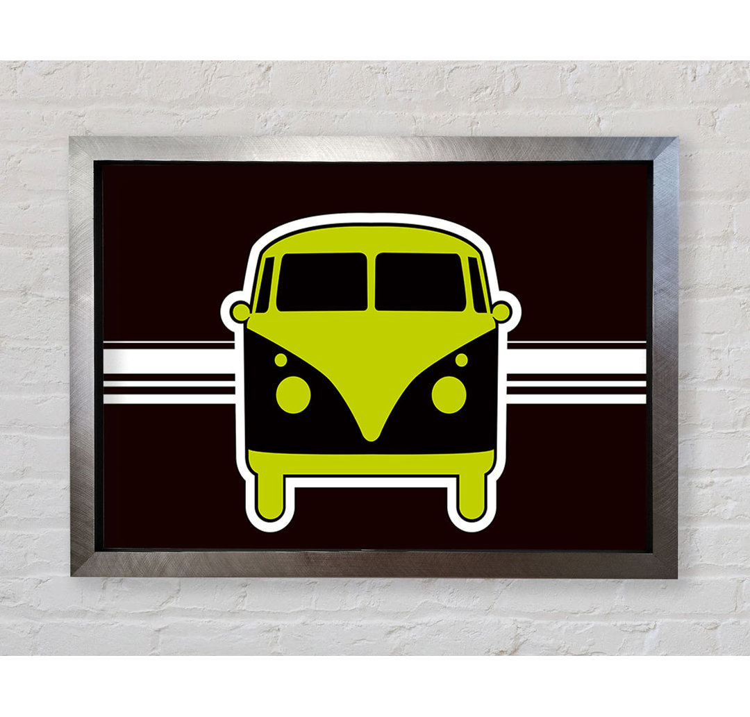 Retro Vw Camper Van Lime Green - Einzelner Bilderrahmen Kunstdrucke