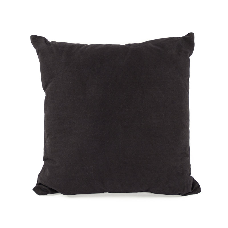Linen Square Pillow Cover & Insert, Black