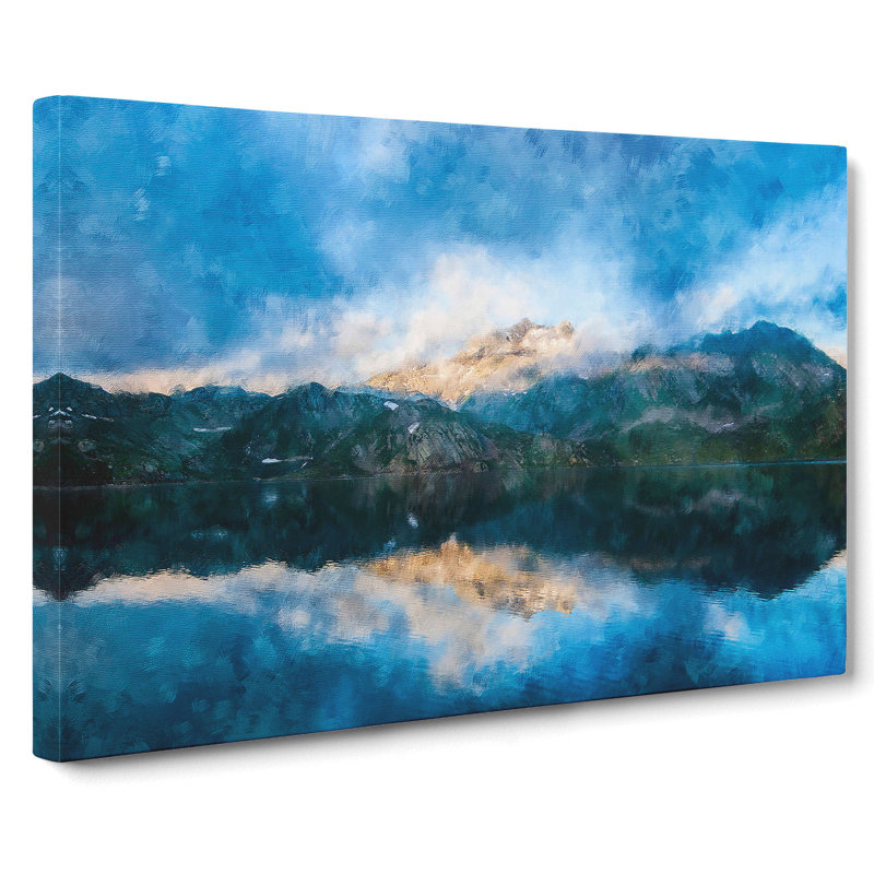 Idyllic Lake And Mountain - Wrapped Canvas, 40cm H x 60cm W x 3cm D