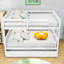 Lit superposé double en bois avec couchette simple et garde-corps Hommer-1524710418