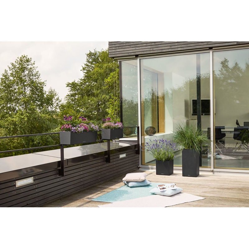 Balconera Window Box Planter, Graphite Black, 19 cm H x 79 cm W x 19 cm D