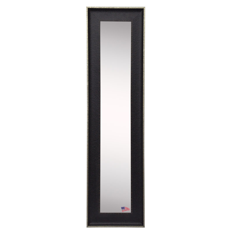 Truluck Solid Wood Flat Mirror, 30.5" H x 9.5" W, Black