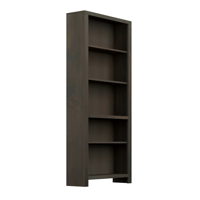 Columbia Bookcase, No Assembly Required, Brown, (5 Shelves) 72.13"H x 32.25"W x 10"D