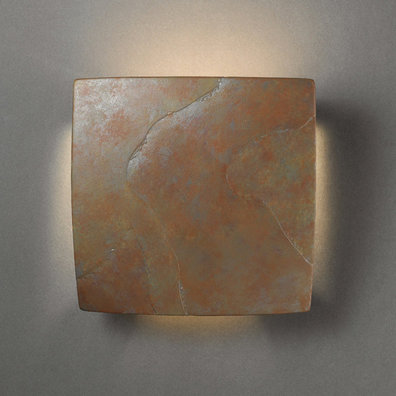 Armance Ceramic Flush Mounted Sconce, Tierra Red Slate