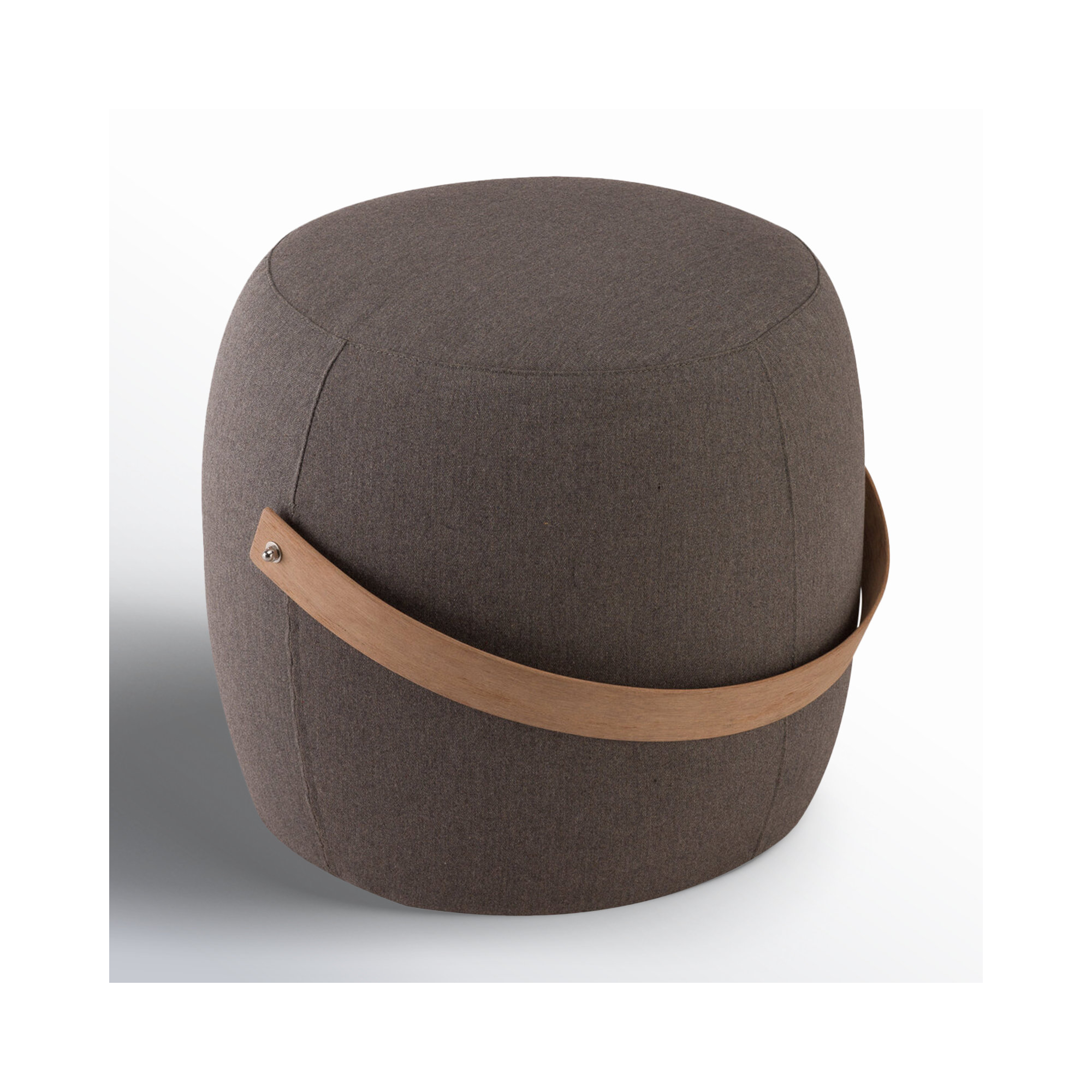 Talita Round Upholstered Outdoor Ottoman, Graphite