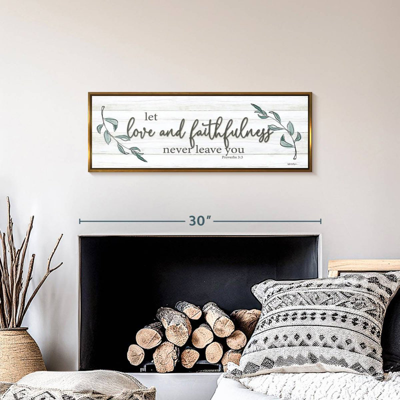 Love and Faithfulness, Cadre flottant doré, 28 po x 10 po