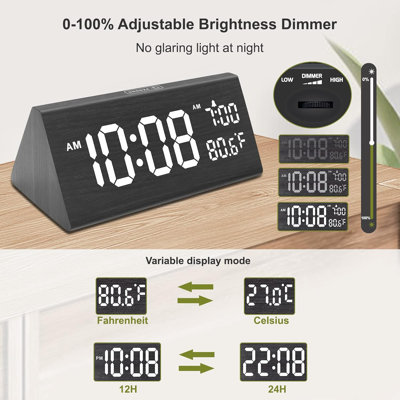 Dreamsky Electric Clock in Black with Alarm