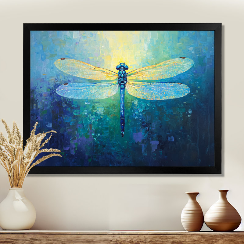Libellules, ailes iridescentes II - libellule, art mural, H 30 po x l 40 po, Noir