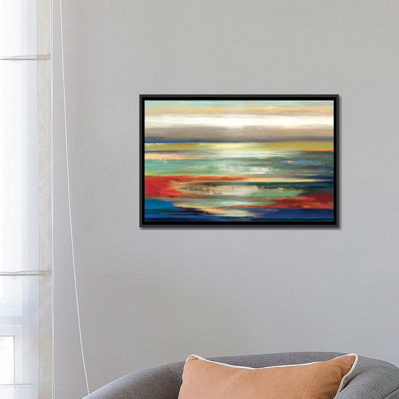 «Earthscape» par PI Studio, reproduction sur toile tendue, H 18 po x l 26 po x P 1,5 po, Toile avec cadre noir, Pas de tapis