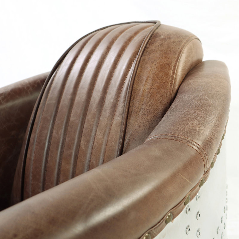 Ensemble de salon en cuir et aluminium Brancaster