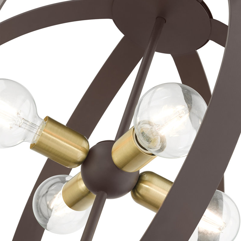 Lustre globe à 4 lumières Maubray, Bronze