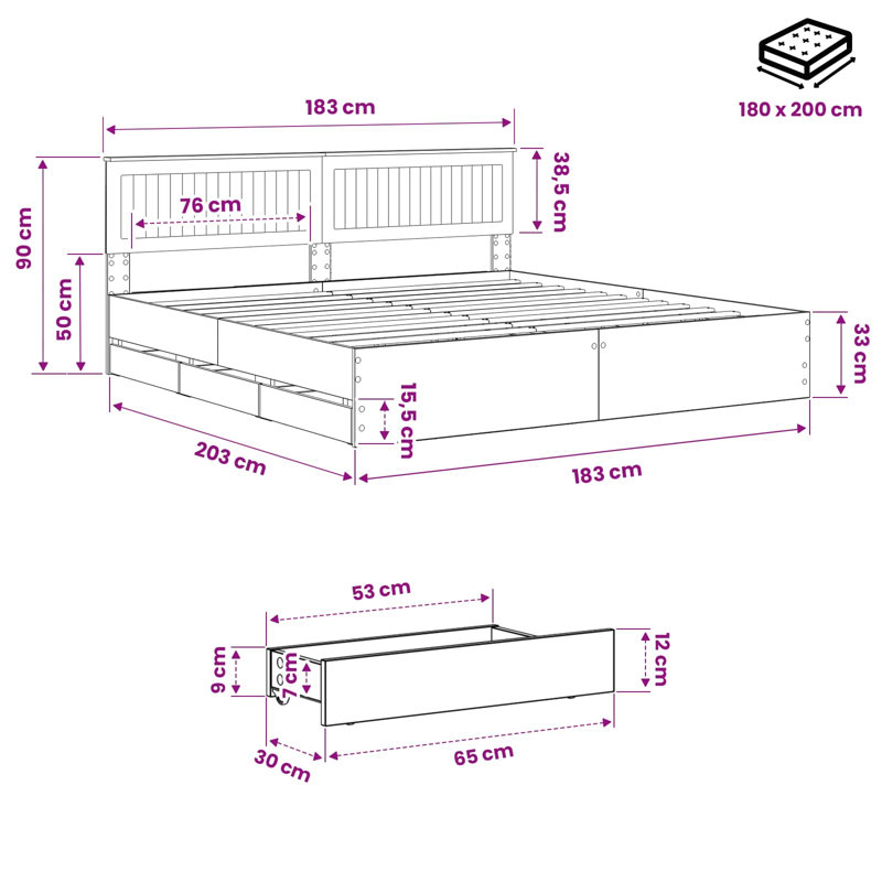 Super King (6') Bed Frame