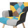 Hendel Upholstered Patchwork Armchair with Ottoman