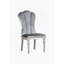 Chaise de salle à manger à sièges cannelés à finition cannelée argentée et gris clair-392015275-392015272