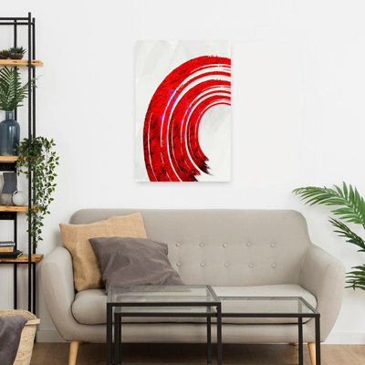 Zen Curves Red No 1 by Sannel Larson - Wrapped Canvas Print