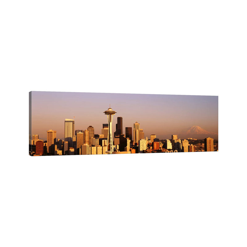 Skyline, Seattle, Washington State, USA by Panoramic Images - Wrapped Canvas Panoramic Gallery-Wrapped Canvas Giclée