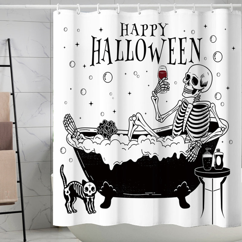 Rideaux de douche d'Halloween avec 12 crochets de 72 po x 72 po, po