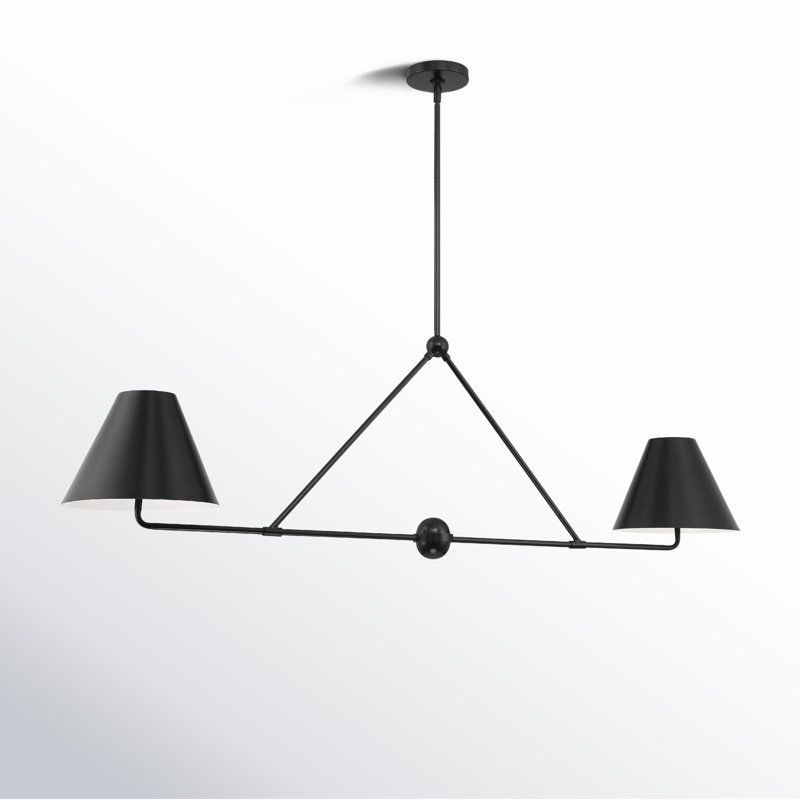 Lustre linéaire moderne à 4 lumières Kinston, Noir