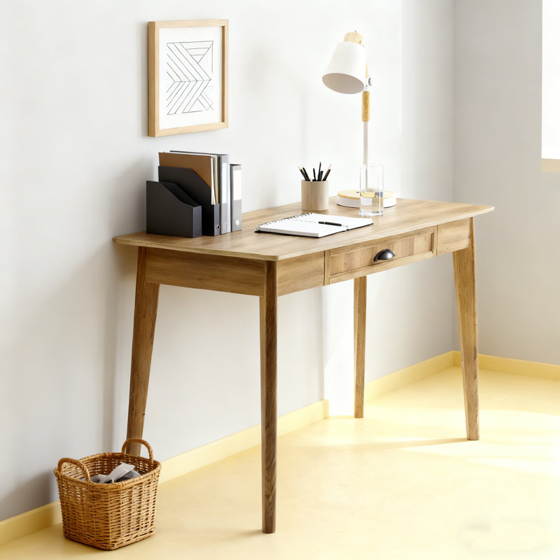 Cabral Desk - 48" Modern Writing Desk with Storage Drawer, Natural