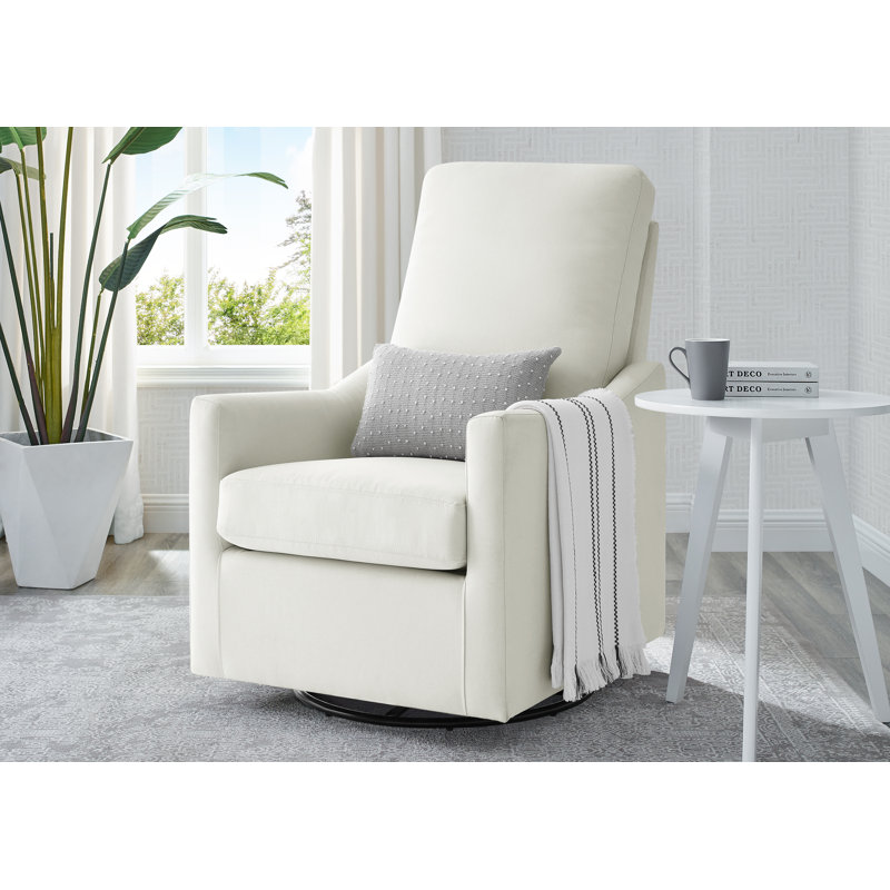 Chaise berçante pivotante Adley, Crème