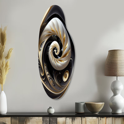 Eastbourne - Abstract Spirals Curved Metal Wall Decor, Modern Asymmetrical Metal Art Print