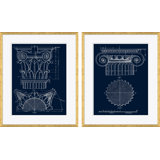 Blue Column 2 & Blue Ionic 5 Giclee Print by David Phoenix