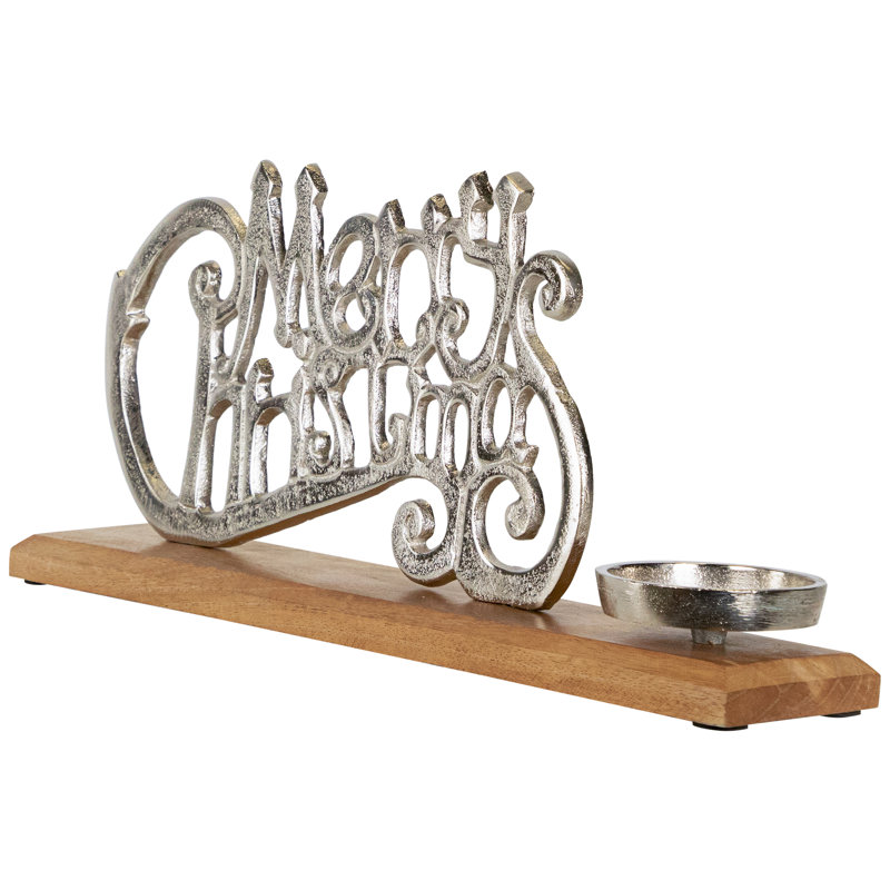 Porte-bougie votive en métal Merry Christmas - 15,5 po