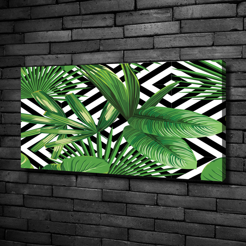 Tropical Leaves - No Frame Print on Glass, Canvas, 50cm H x 100cm W x 2cm D