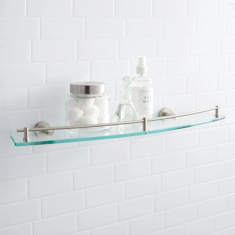 Tablette décorative en verre trempé 24 po Ceeley, Laiton poli