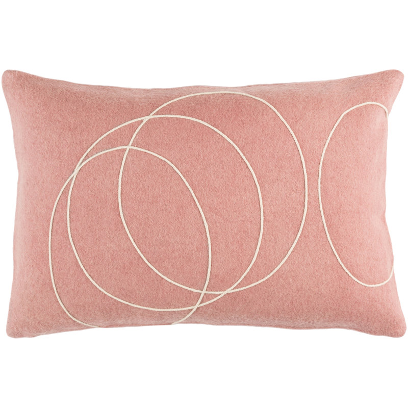 Coussin en laine Bold, Mauve / crème