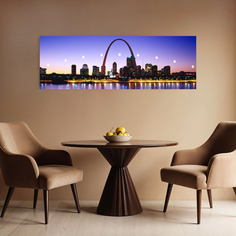 «Skyline», St Louis, Missouri, États-Unis, art abstrait moderne, art mural urbain, H 16 po x l 48 po