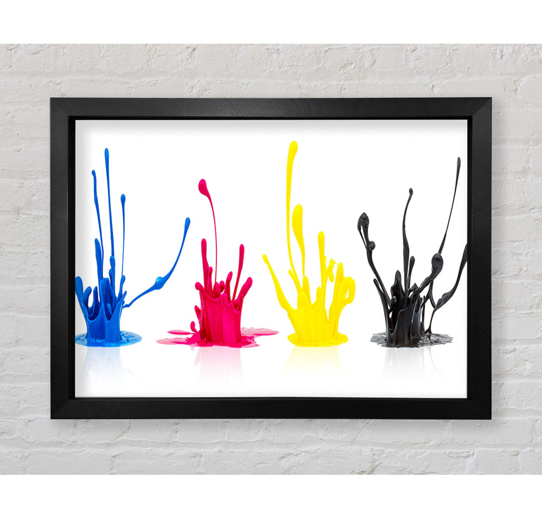 Four Splashes Of Ink - Einzelne Bilderrahmen Kunstdrucke