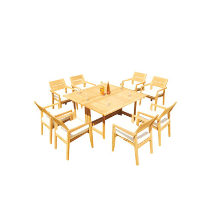 Vellore Outdoor 7 - Piece Teak Dining Set