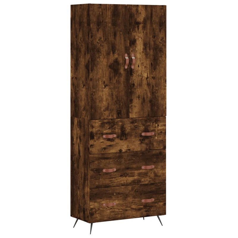 Bartholdi Highboard 69.5x34x180 cm Engineered Wood, Smoked Oak