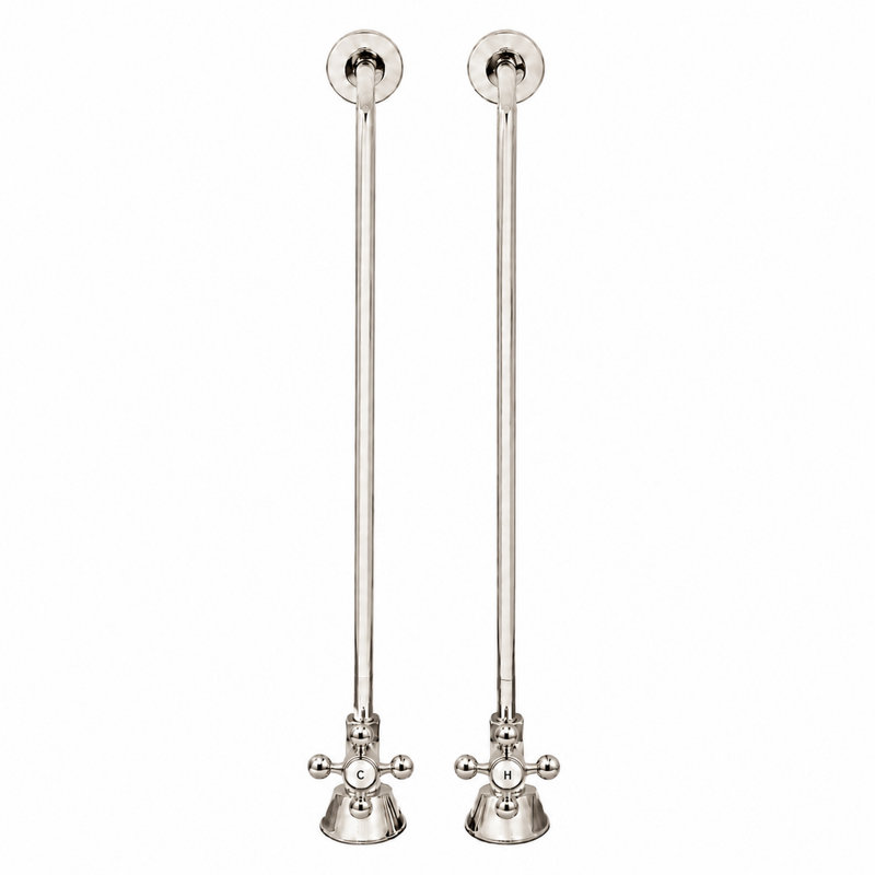 Ensemble d'alimentation de baignoire avec tubulure simple, Nickel poli