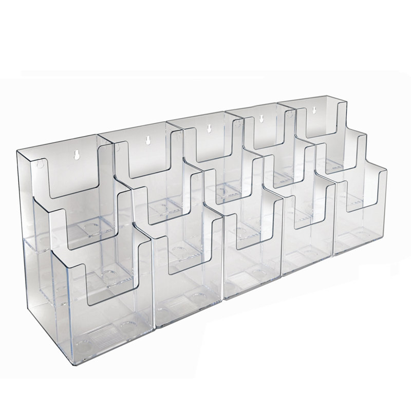 Clear Acrylic Three-Tier Landscape Trifold Brochure Holder